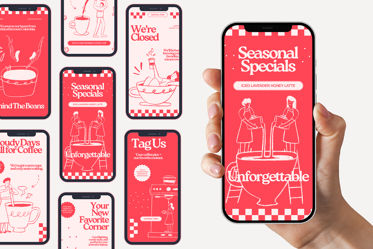 Pink Cafe Bakery Instagram Templates, a Social Media Template by Anna Design Studio (Photo 7 of 9)