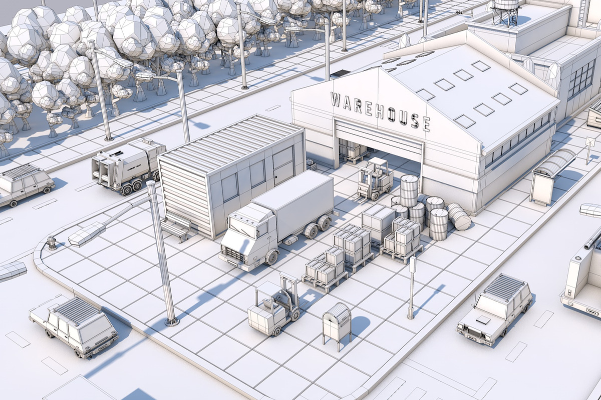 Low Poly City Town Pack, an Architecture 3D Model by multimedia4ds (Photo 9 of 41)