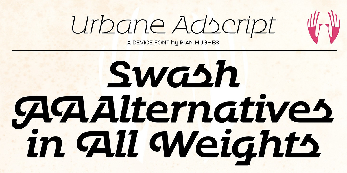 Urbane Adscript, a Script Font by Device (Photo 3 of 7)