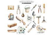 Construction Watercolor Clipart, an Illustration by CharmClipart (Thumbnail 5 of 8)
