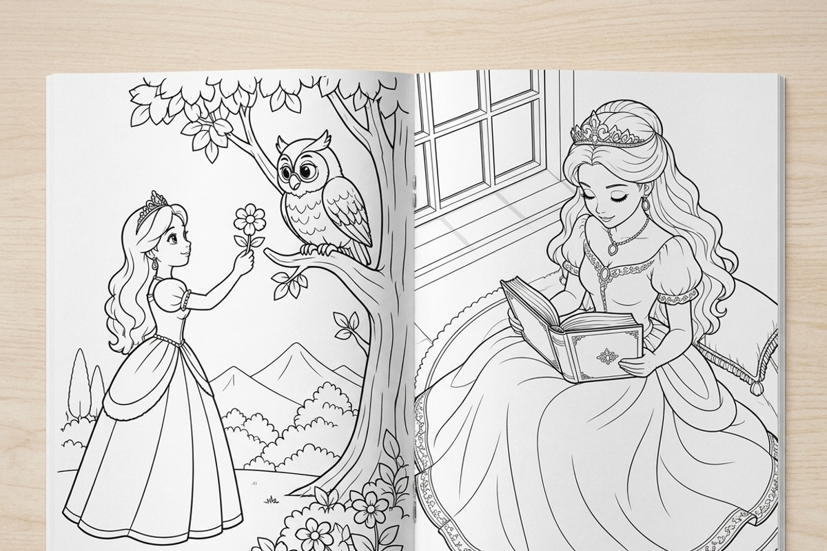 Magical Princess Coloring Book Vol27, a Person Illustration by ikarifq shop (Photo 3 of 7)