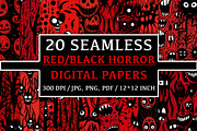 20 Seamless Red and Black Horror Set, a Pattern Graphic by Nordic Design (Thumbnail 1 of 9)