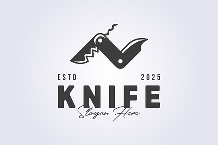 vintage multi knife logo template