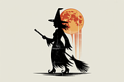 Flying Witch Black Silhouette Bundle, an Illustration by Amazin_art (Thumbnail 7 of 7)