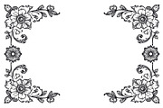 Flower Silhouette Frame Bundle, an Illustration by Creativeshirt (Thumbnail 3 of 9)