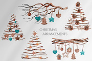 Christmas Pine Branches & Wood Decor, a Decorative Illustration by Jeanna Draw (Thumbnail 4 of 15)