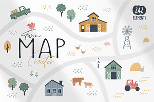 Kids Map Creator Farm & Village, an Object Graphic by MaNechaeva