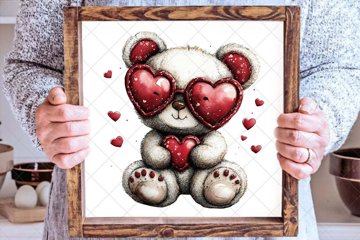 Valentines Teddy Bear Clipart, an Illustration by SinaCreation (Photo 4 of 7)