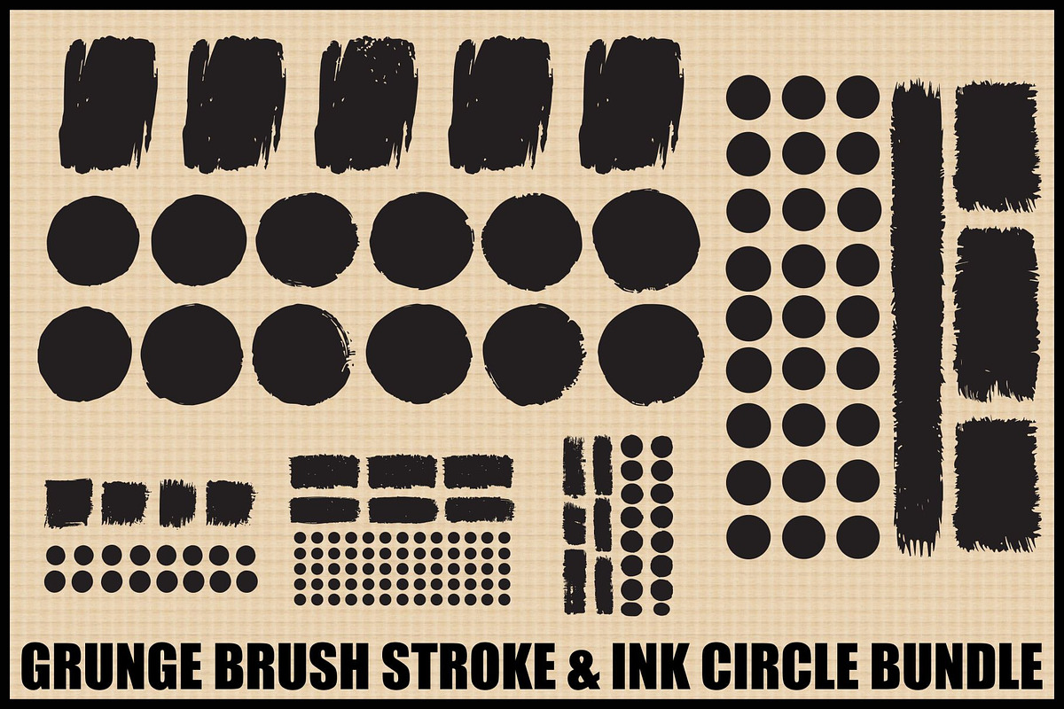 Grunge Ink Circle & Brush Pack, an Illustration by Designer_Momina (Photo 1 of 6)