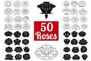 50 Rose Flowers: Logo Bundle, an Icon by Daria Volyanskaya (Thumbnail 1 of 5)