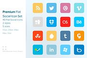 Premium Flat Social Icon Set, an Icon by Jamie Peak (Thumbnail 1 of 4)
