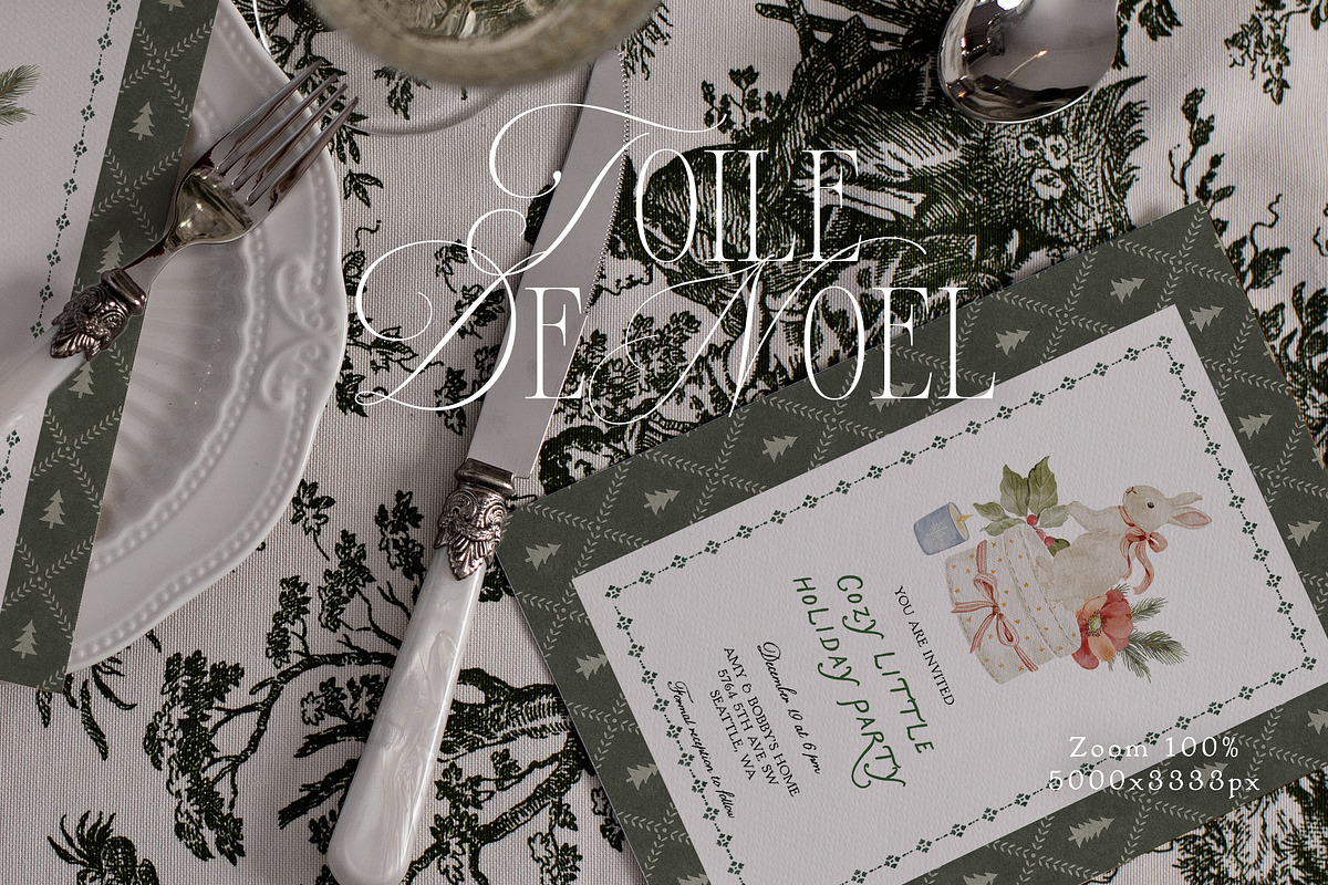 Toile De Noel Christmas Mockup, a Household Mockup by Muse Mockups (Photo 5 of 16)