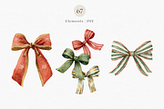 Watercolor Christmas Festive Bows, a Decorative Illustration by ThaismotaCreativeCo (Thumbnail 3 of 9)
