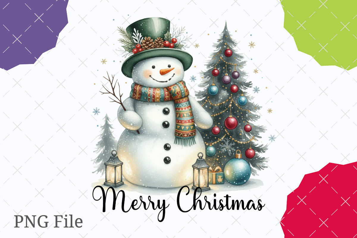 Watercolor Black Gold Christmas Snow, an Illustration by designcity5 (Photo 1 of 4)