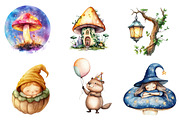 Cozy Magic Fairy Forest Witch Clipar, an Illustration by CreationArt (Thumbnail 4 of 5)