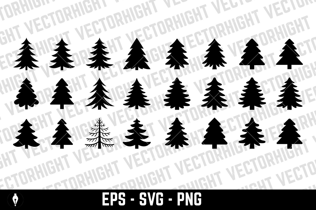 Set of pine tree icons, an Object Graphic by Vectorhight (Photo 1 of 3)