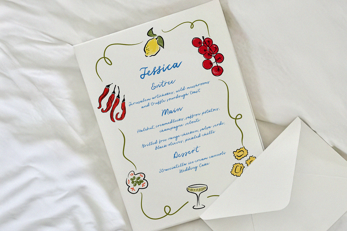 Hand Drawn Tuscany Wedding Clipart, an Illustration by Calamar Studio (Photo 15 of 23)