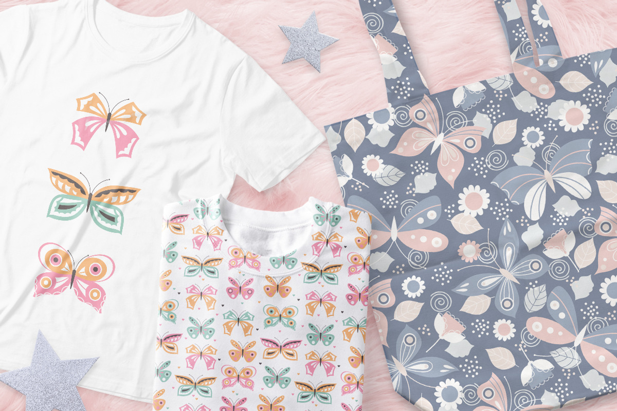 Butterfly vector patterns & clipart, a Pattern Graphic by Inna Moreva (Photo 2 of 5)