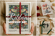 RIBBONS Minimal Holiday Mockup Set, a Product Mockup by SigaSigaMockup (Thumbnail 1 of 4)