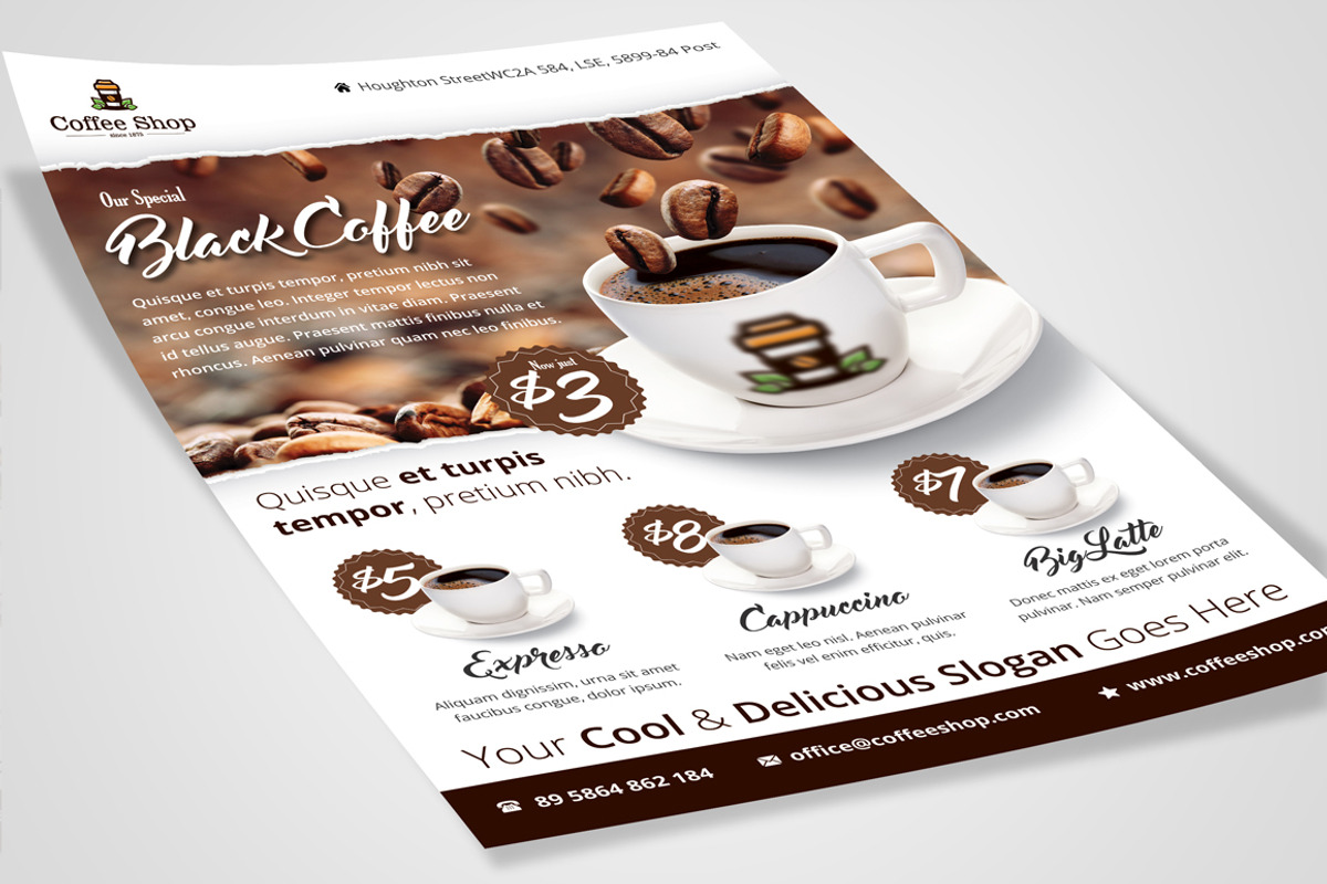 Coffee Shop Flyer Templates, a Flyer Template by buttonpl (Photo 4 of 5)