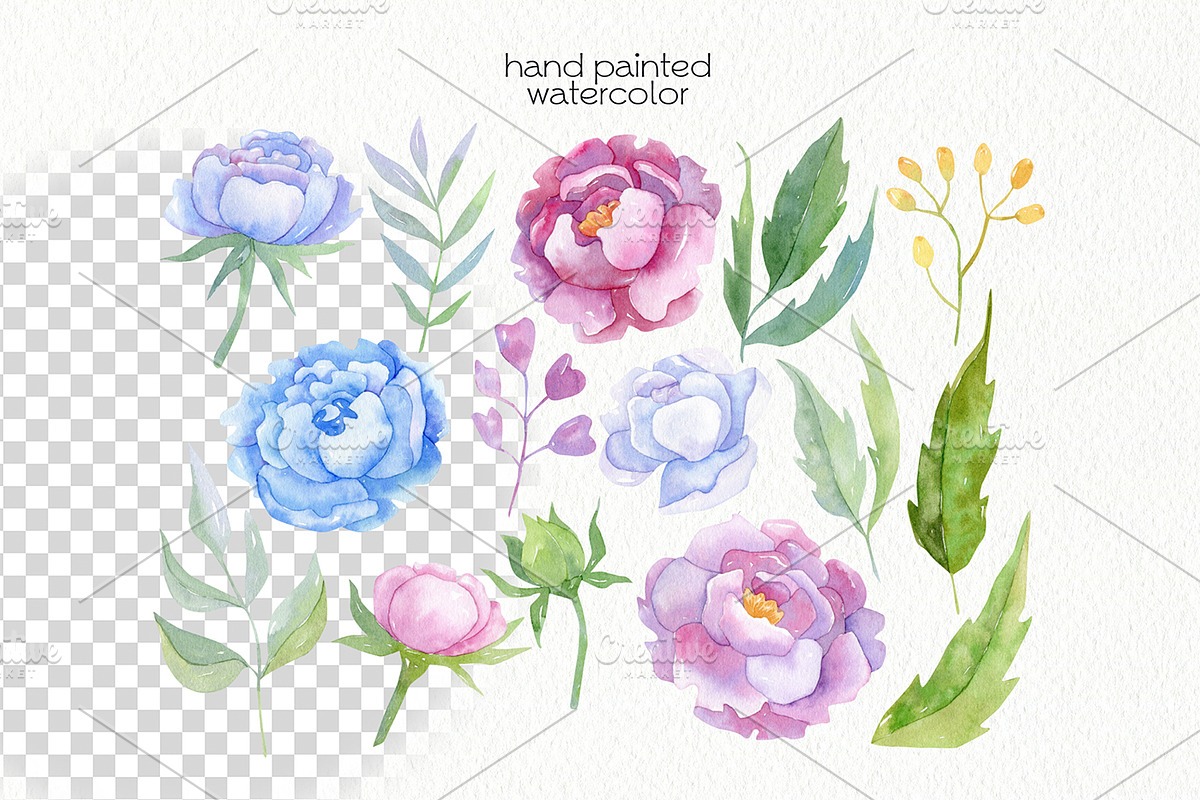 Watercolor Flowers Bundle, an Illustration by OllyKo Art (Photo 6 of 15)