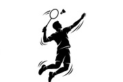60 Badminton Player Smash Silhouette, a Person Illustration by Amazin_art (Thumbnail 18 of 37)