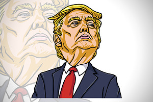 Donald Trump Cartoon Caricature, a Person Illustration by vectorfarmer