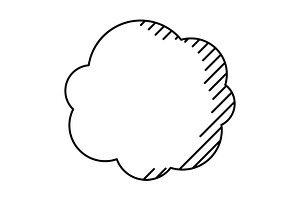 Speech bubble in line art style., an Object Illustration by incomible