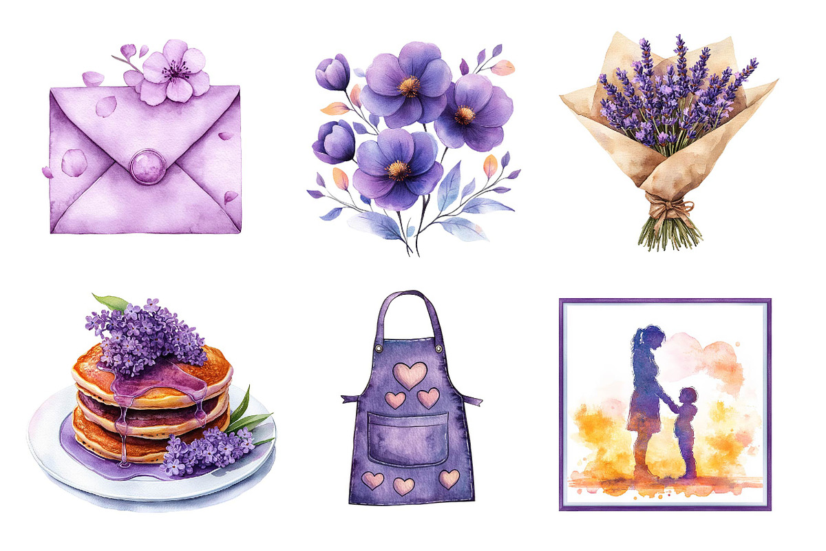 Purple Mother's Day Clipart, an Illustration by Dream Creation (Photo 3 of 6)