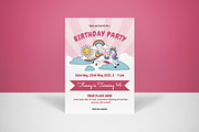 Pink Unicorn Birthday Invitation, an Invitation Template by graphicook (Thumbnail 1 of 3)