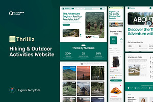 Hiking & Outdoor Activities Website, an UI Kit Template by peterdraw