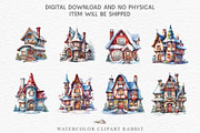 Christmas Santa Elf House Clipart, a Seasonal Illustration by Rabbit Heart (Thumbnail 6 of 10)