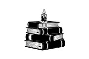 Vintage Book Stack Candle Bundle, an Illustration by jahid234 (Thumbnail 26 of 31)