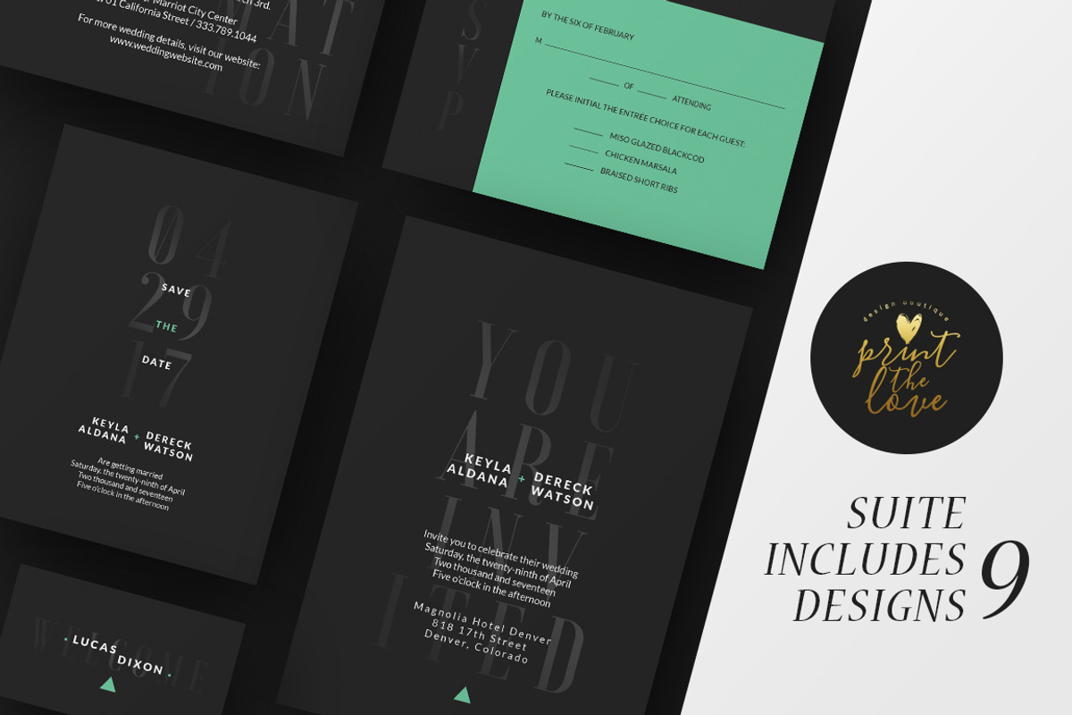 Wedding Invite Suite - Blacktastic, an Invitation Template by Print The Love Boutique (Photo 3 of 4)