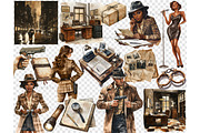 Detective Clipart | True Crime PNG, a Person Illustration by GlamArtZhanna (Thumbnail 6 of 6)