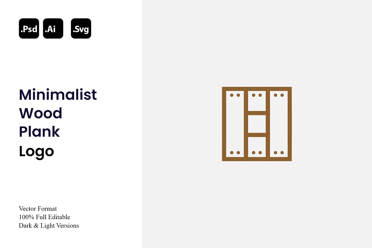 Minimalist Wood Plank Logo, a Branding & Logo Template by Luxury Logos (Photo 1 of 4)