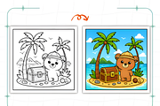 Bold Easy Capybara Days Coloring Pag, an Animal Illustration by Coco Bloom (Thumbnail 6 of 8)