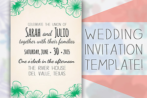 Floral Wedding Invitation Template
