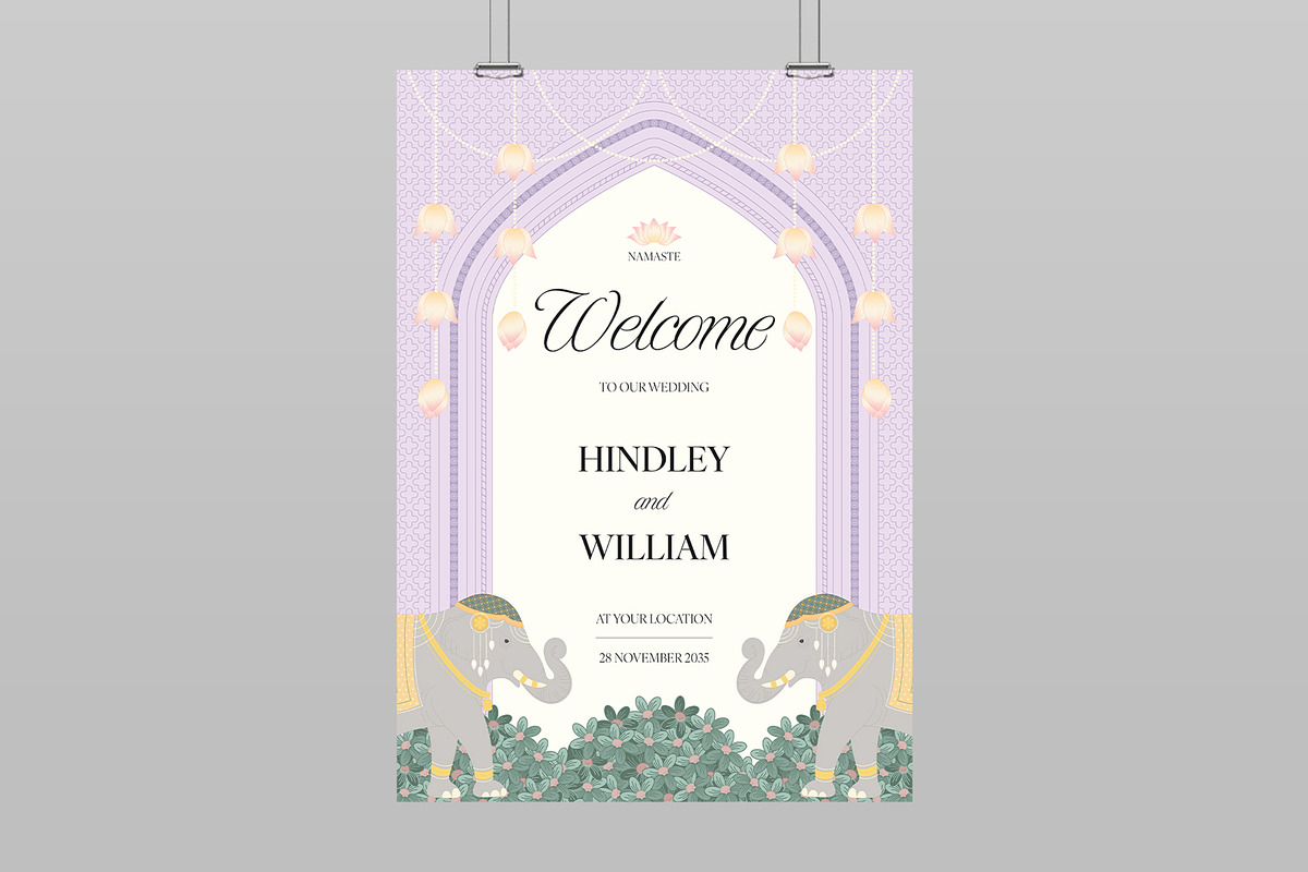 Indian Wedding Welcome Sign Template, a Flyer Template by BrandPacks (Photo 3 of 6)