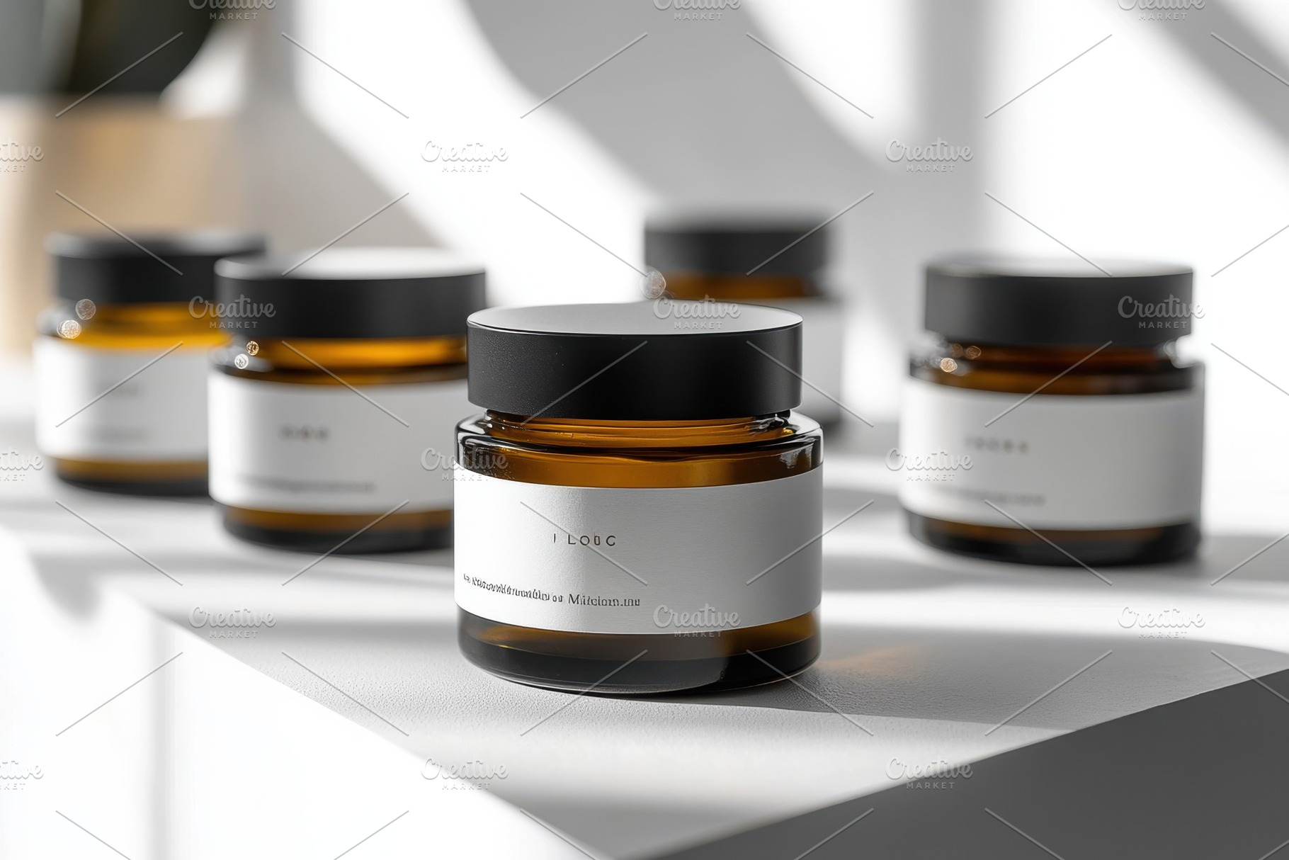 Amber Jars Minimalist Product Displa, a Background Photo by Pixeness Studio