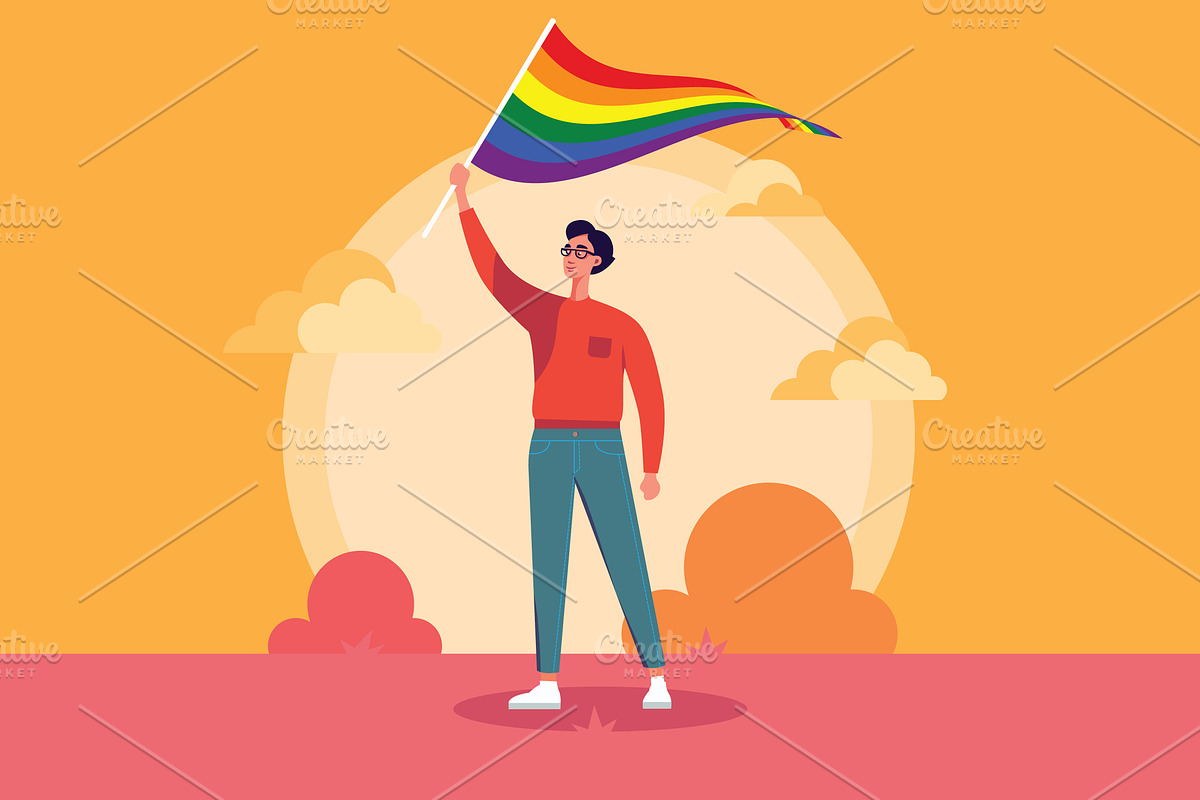 Pride activist, a Person Illustration by Scredeck