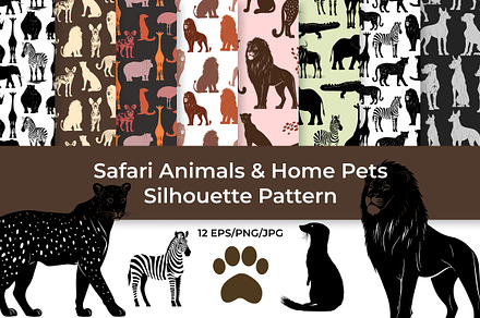 Safari Animals & Home Pets Patterns, an Animal Illustration by InkyQueenArt