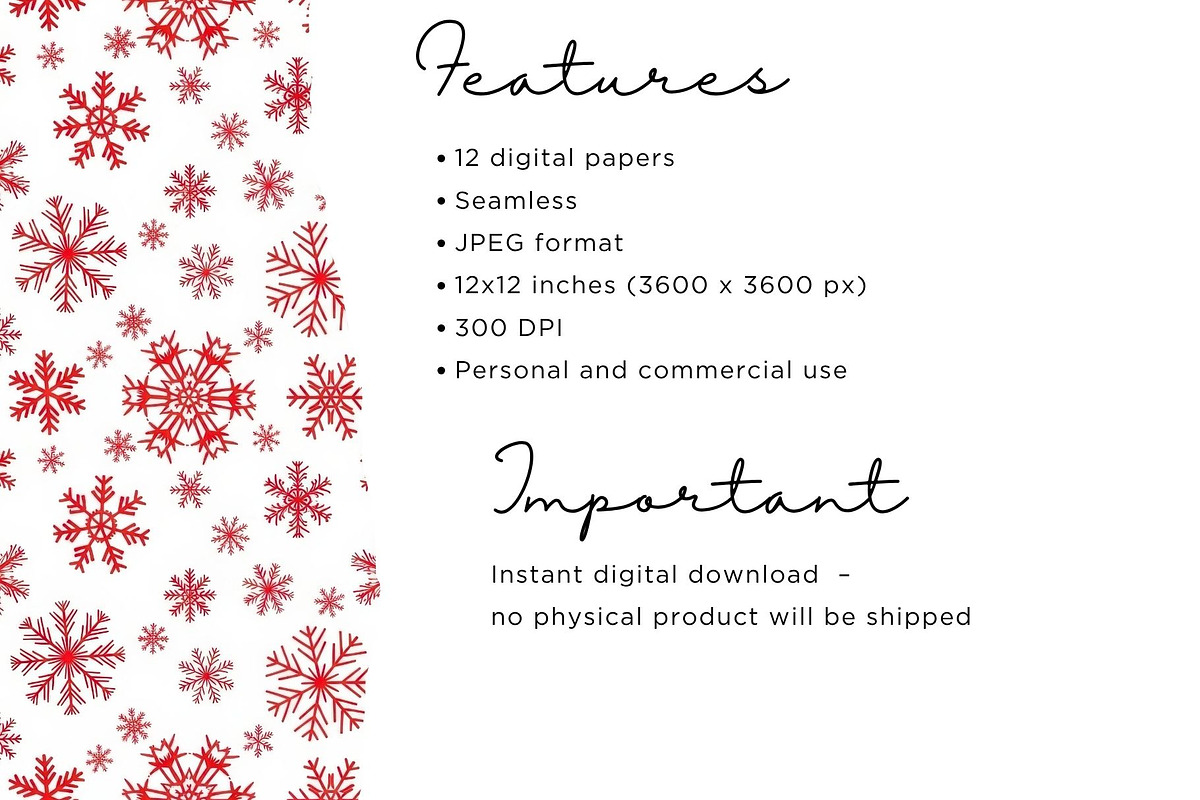 Red & White Snowflakes, an Illustration by Mashimara (Photo 4 of 5)