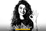 B&W Vector Art - Photo Effect, a Layer Style Add-On by Vatdesign (Thumbnail 1 of 6)
