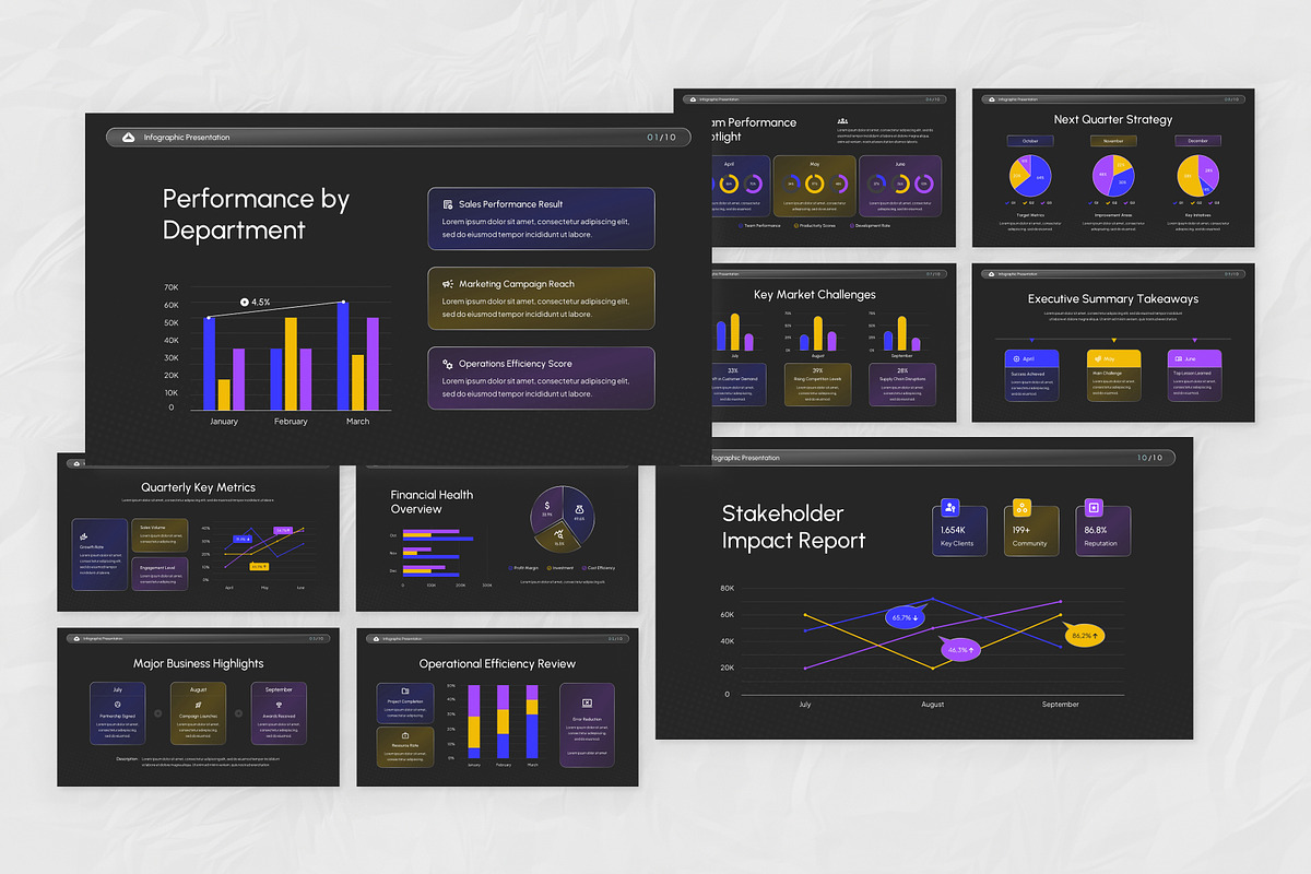 Quarterly Review Infographic PPT preview 3
