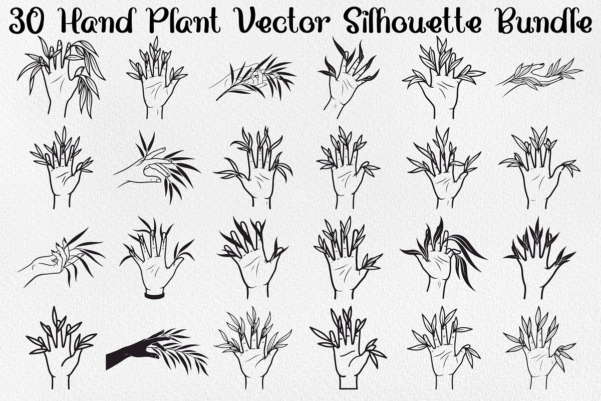 Hand Plant Growth Bundle, an Illustration by yasushie (Photo 1 of 31)