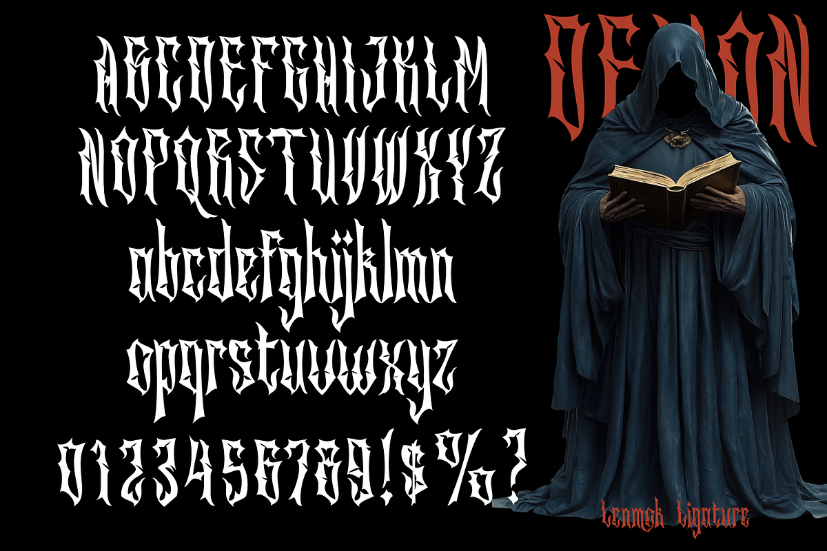 Lenmok - Blackletter Typeface, a Blackletter Font by madeDeduk (Photo 3 of 10)