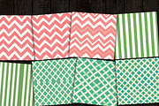 Pink and Green Digital Paper, a Pattern Graphic by Design Scotch (Thumbnail 3 of 8)