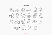 Hand Drawn Capybara Clipart Set, an Animal Illustration by Victoruler (Thumbnail 2 of 4)