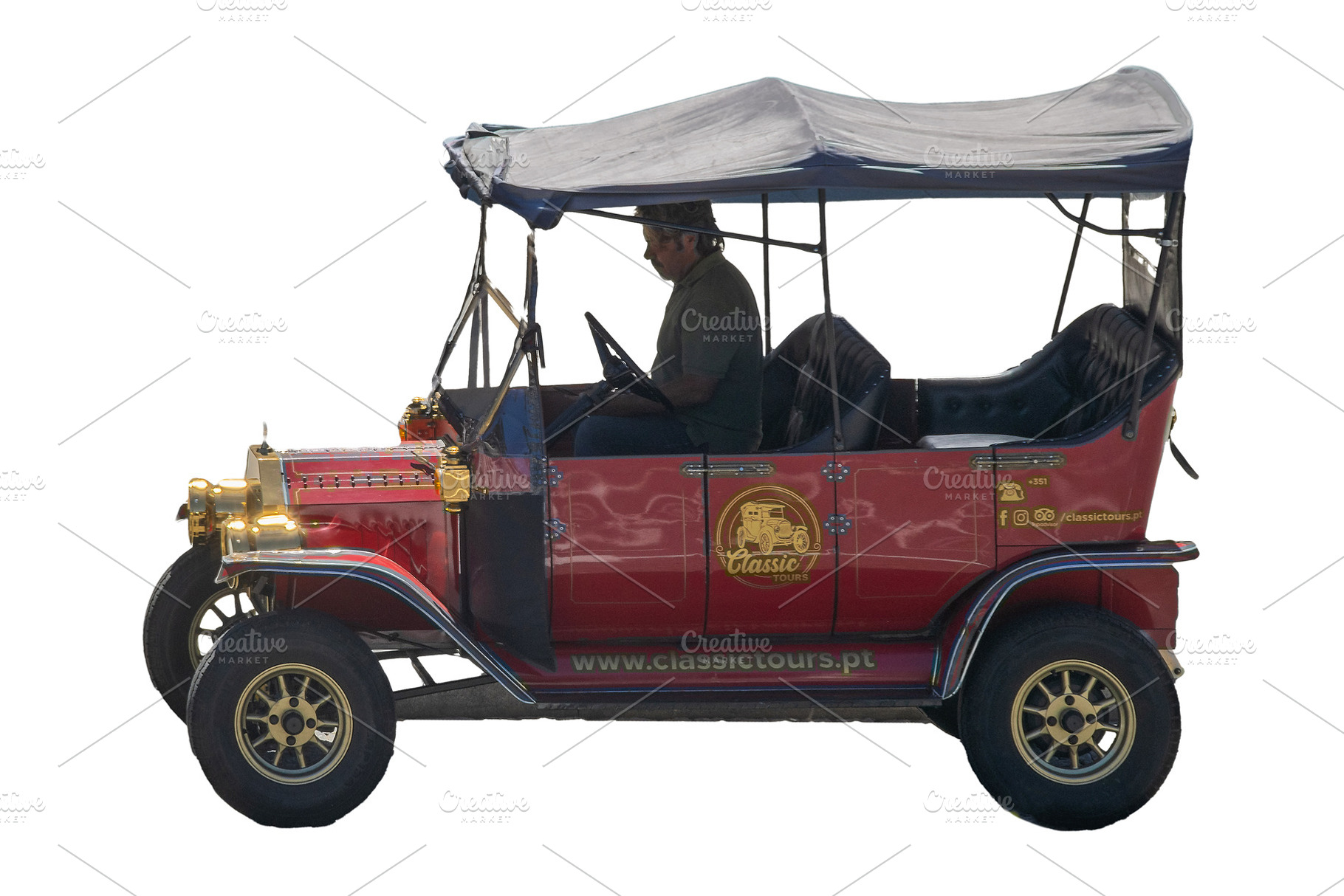 Vintage style vehicle isolated photo, a Transportation Photo by DanFLCreativo